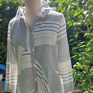 Long-sleeve Cotton Tunic Dress Blouse